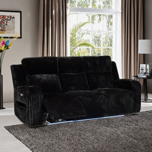 厚手のストライプコーデュロイ生地を使用したモダンなモジュール式セクショナルソファセット、センターコンソールソケット、カップホルダー付き、ホテルやヴィラでの使用に最適、リクライニング機能付き - Product Image 3