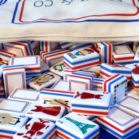 Mahjong américain en acrylique 160 tuiles, design Art Déco luxueux et transparent comme du cristal