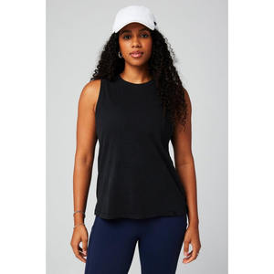 Débardeur dos nageur en nylon/coton non tissé pour femme, col uni, coupe courte et régulière, décontracté, demi-manches, respirant, séchage rapide - Product Image 4