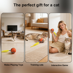 Precio de fábrica, divertido deporte, duradero, Bola de gato rodante, juguete de goma sostenible para mascotas, juego en interiores, cualquier superficie, encantadores perros de moda - Product Image 6