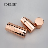 8g Emballage de luxe doré vide pour blush, contour et illuminateur, Contenant vide pour stick de maquillage correcteur crémeux, Tubes en plastique pour baume à lèvres
