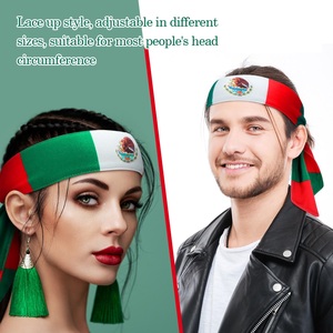 Vente en gros de bandeaux drapeau du Mexique, bandanas mexicains avec drapeau national, bandeaux anti-transpiration pour hommes, femmes et sport - Product Image 4