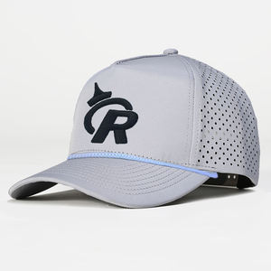 Wholesale Microfiber Sport <strong>Cap</strong> Blank Design 3D Embroidery Logo <strong>Grey</strong> <strong>Baseball</strong> <strong>Cap</strong> Custom Perforated Golf Hats Laser Holes <strong>Caps</strong> - Product Image 2
