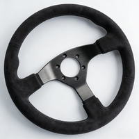 Volant Alcantara à déport profond de 320 mm avec cadre en aluminium brossé de 55 mm pour simulateurs de course et voitures de drift - Vente en gros