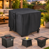 Housse de protection pour foyer extérieur, imperméable, en tissu robuste, anti-UV, coupe-vent, anti-poussière, anti-neige, avec cordon de serrage et sangle de transport