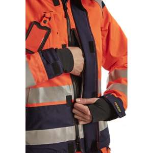 BLAKLADER - 490419875389XXL Women's <b>Hi</b>-<b>Vis</b> Shell <b>jacket</b> <b>Orange</b>/Navy blue - EAN 7330509505786 <b>HI</b>-<b>VIS</b> WORKWEAR - Product Image 5