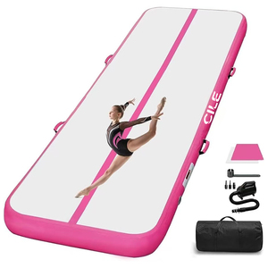 Tapis de gymnastique gonflable pas cher, Airtrack de sport pour le gymnastique, le yoga et le tumbling, avec dossier rabattable pour le sol - Product Image 1