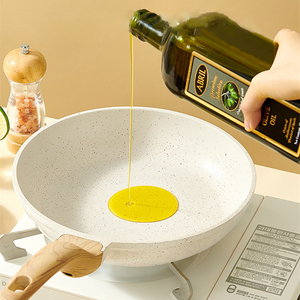 Poêle à frire en céramique antiadhésive avec couvercle sans PFAS/PTFE/PFOA Poêle à chef saine et non toxique Poêle <span class=keywords><strong>compatible</strong></span> avec l'induction - Product Image 4