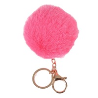 Porte-clés Pompon en Fausse Fourrure Douce de Haute Qualité, Breloque de Sac Colorée et Moelleuse, Accessoire de Mode