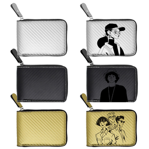 Portefeuilles vierges en cuir PU pour gravure laser, porte-monnaie à fermeture éclair personnalisable, pochette de rangement pour cadeau promotionnel - Product Image 1