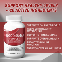 Capsules de soutien glycémique à 20 ingrédients actifs de qualité supérieure, directement de l'usine, pour adultes, pour des niveaux de glycémie sains