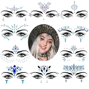 Zeemeermin Gezicht Juwelen Make-Up Voor Meisjes Vrouwen Kpop Bling Kostuum Make-Up Stickers Festival Outfits Disco Face Decoratie