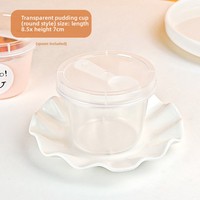Gobelet à yaourt en plastique jetable double face avec couvercle pour le pouding au lait, la gelée et le dessert.