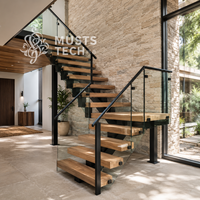 Escalier mono-à-capitainerie sur mesure de haute qualité pour l'intérieur, conçu par des professionnels et fabriqué en usine
