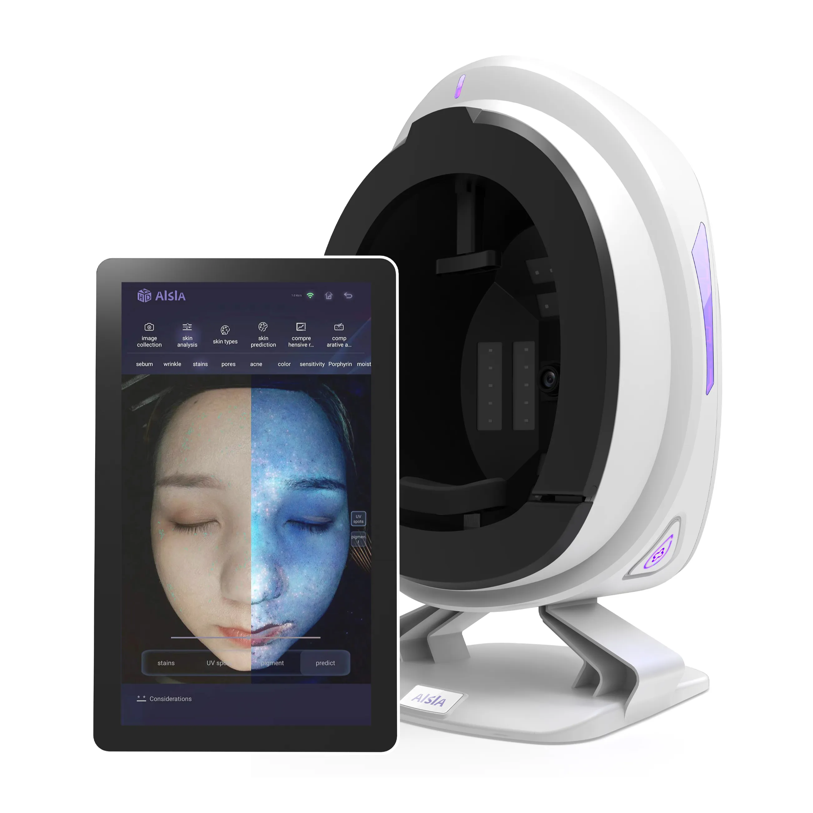 Draagbare Aisia Detecteren Huidtype Acne Pigmentatie 3d Gezicht Huid Scanner Huidanalysator Machine Schoonheid Apparatuur