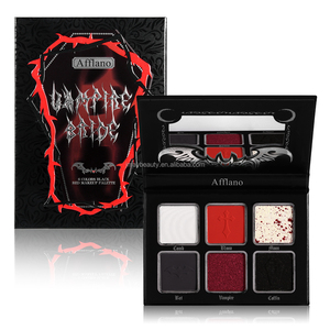 Hữu cơ bóng mắt Halloween Đen Đỏ Khói trang điểm tùy chỉnh <span class=keywords><strong>Eyeshadow</strong></span> <span class=keywords><strong>Palette</strong></span> với logo - Product Image 2