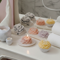 Bougie parfumée en forme de fleur, design rose multicolore, cire de soja naturelle, aromatique, pour la décoration de la maison, mariage, Noël, coffret cadeau spa