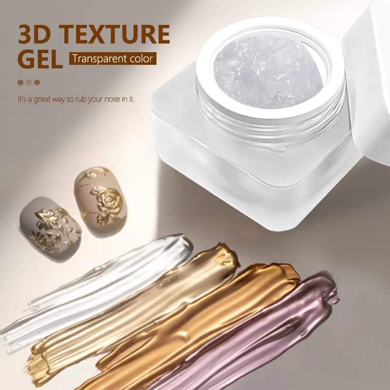 Gran oferta, textura de modelado, cristal transparente, Gel de arcilla sólida 3D, Gel de modelado 3D, Gel de dibujo para arte de uñas