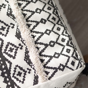 Modern Moroccan Style <strong>Pouf</strong> Cover Living Room Use Tufted Square Ottoman Stool Home Decorative Printed <strong>Pouf</strong> Cover for Sofa - Product Image 5