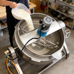 Industrial 100-500L Electric Steam Jacketed Tilting Cooking Pot for Sauce and Jam Making - Product Image 1