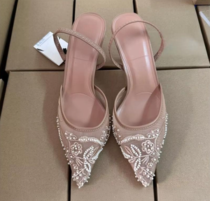 व्हाइट हाई हील्स की महिलाओं के जाल ने टेलेटो एड़ी के पैर की अंगुली के सैंडल की रियर ट्रिप स्ट्रैप आउटडोर हाई टॉप सुपर हाई हील्स ग्रीष्मकालीन - Product Image 3