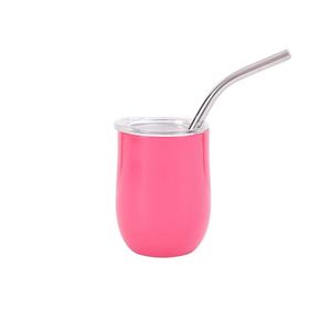 Gobelet isotherme en acier inoxydable à double paroi de 3 oz, mini, en forme d'œuf, avec couvercle et paille, pour fête - Product Image 1