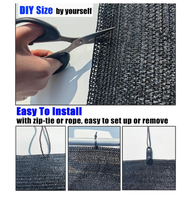 Kain Penahan Panas HDPE Anti UV, Jaring Pelindung Matahari, Jaring Bernapas Warna Hitam untuk Kebun, Rumah Kaca, Teras, dan Tanaman