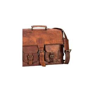 Sac messager en cuir de qualité supérieure pour hommes, sac de bureau pour hommes, compartiment rembourré pour ordinateur portable avec sangle réglable et 2 mini-poches - Product Image 3