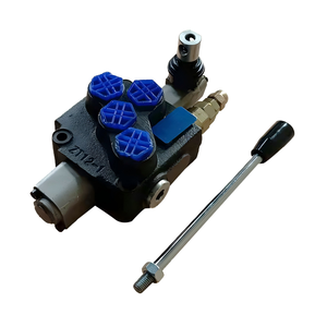 Válvula de control hidráulico monobloque con 5 palancas de control y tapas rojas para piezas de motor de maquinaria - Product Image 5