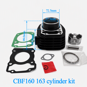 ชุดกระบอกสูบมอเตอร์ไซค์ CBF160 CBF163 ขนาด 57.3 มม. ระบายความร้อนด้วยอากาศ ตัวกระบอกอะลูมิเนียม สำหรับเครื่องยนต์ฮอนด้า TITAN 160 NXR160 CB160F - Product Image 1