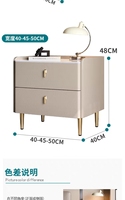 Table de chevet minimaliste à double tiroir enveloppée de tissu, table de nuit de luxe léger avec pieds dorés pour la décoration de chambre à coucher