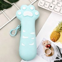 Porte-monnaie en forme de patte de chat multicolore, étui de rangement en silicone durable pour étudiants
