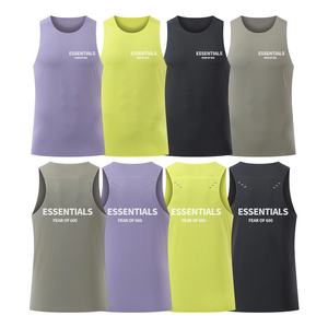 Men's Sport Sexy Tight-Fitting Ribbed Vest Custom <b>Logo</b> Fashionable Solid Color Sleeveless Shaping Knitted Weaving - Product Image 3