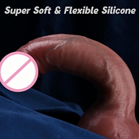 Dildo réaliste en silicone épais surdimensionné, souple, avec ventouse puissante, flexible, sûr pour le corps, multi-usages, pour plaisir intime féminin, adulte