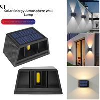 Lampe solaire LED double face adaptée aux clôtures de jardin extérieures, éclairage décoratif écologique, lampes murales solaires