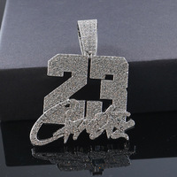 Pendentif étoile numéro 23, chaîne cubaine, fermoir boîte, style hip-hop streetwear, bijoux de mode pour hommes, vente en gros, collier pour hommes