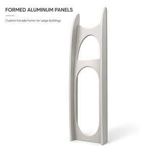 Panneaux de mur-rideau en aluminium façonnés, revêtement de façade arqué, matériau de construction extérieur courbé - Product Image 2