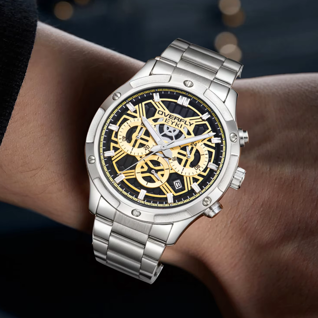 Luxury Business Fashion Mens Waterproof Quartz Watch with Alloy Case Japanese Movement Stainless Steel Band Watck for Man