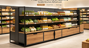 Light Duty Display Racks Gondola for Retail Supermarket <b>Shelves</b> Customizable Dimensions Cold Rolled Steel Single Sided - Product Image 3