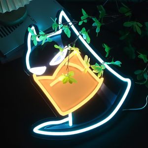 OIZEGO Bat Neon Light Décoration murale LED en acrylique pour chambre à coucher, bar, pub, restaurant - Product Image 1