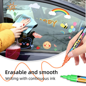 Odm xóa được bảng trắng Bút Đánh Dấu 8 gói giá bán buôn không độc hại an toàn da cửa sổ chất lỏng phấn đánh dấu Bộ - Product Image 4