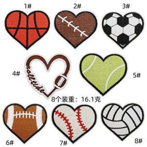 New Iron on Embroidery Sport Pattern Baseball Football Basketball Football Heart Heart Patch for Clothes Hat Decoration Gift - Product Image 4
