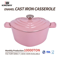Nouvelle cocotte en fonte émaillée antiadhésive pour la cuisine, de couleur rose, en forme de cœur, mini cocotte