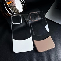 Coque de téléphone tendance 2-en-1 à mélange de couleurs pour iPhone 17 16 15 14 13 12 Pro Max – Housse transparente ultra-fine en PC antichoc