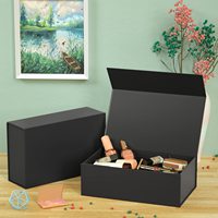 Boîtes d'emballage en papier pliables avec fermeture magnétique, boîtes cadeaux rigides pliables de luxe avec couvercle magnétique