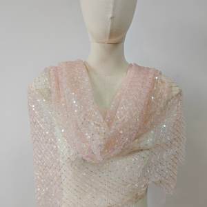 पार्टी शादी की पोशाक के लिए mq नया डिजाइन नारंगी सीक्वल फीता कपड़े - Product Image 4