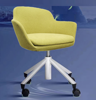 Chaise de bureau pivotante GS-G1860 moderne, réglable, grise, confortable, en tissu, avec base à 4 étoiles, mouvements silencieux, certifiée BIFMA, pour hôtel et appartement
