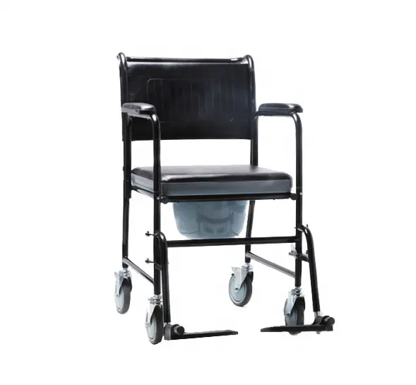 China new products steel frame manual commode wheelchair for disabled