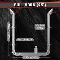 Kit d'échappement chromé personnalisé de 7 pouces, compatibles avec les camions Bull Hauler, pour Freightliner Classic et FLD
