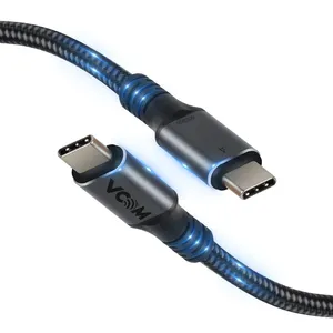 铝制USB4电缆5A 100瓦快速充电通用串行总线C型至通用串行总线C型高速数据同步20Gbps迅雷4电缆